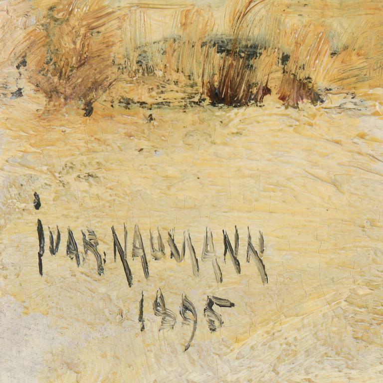 IVAR NAUMANN, olja på pannå, signerad och daterad 1895.