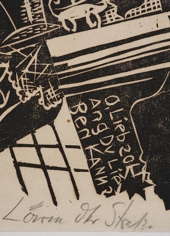 Otto Dix, "Lärm der Strasse" from "Neun Holzschnitte".