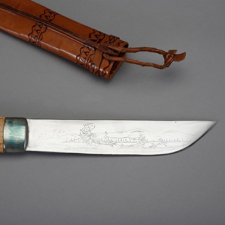 KNIV samt KRUTHORN, 1800/1900-tal.