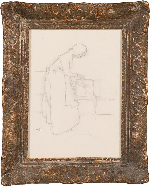 Helene Schjerfbeck, At the Hearth.