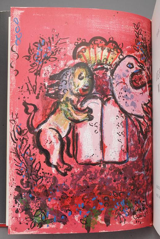 MARC CHAGALL, bok, "The Jerusalem Windows", med två litografier, Utgiven av Andre Sauret, Monaco 1962.