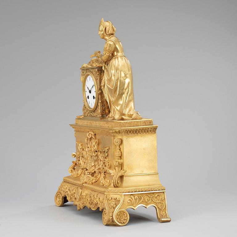 A French 19th century gilt bronze mantel clock.