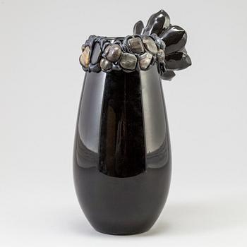 ZANDRA AHL, vase in mixed media, signed with label.