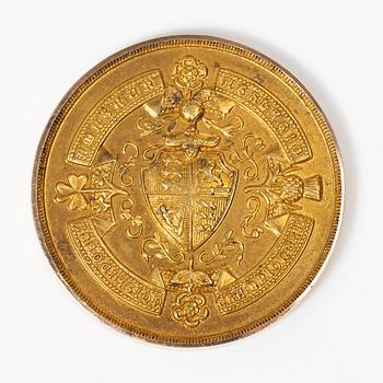 Medalj, 15K guld, England, 1921.