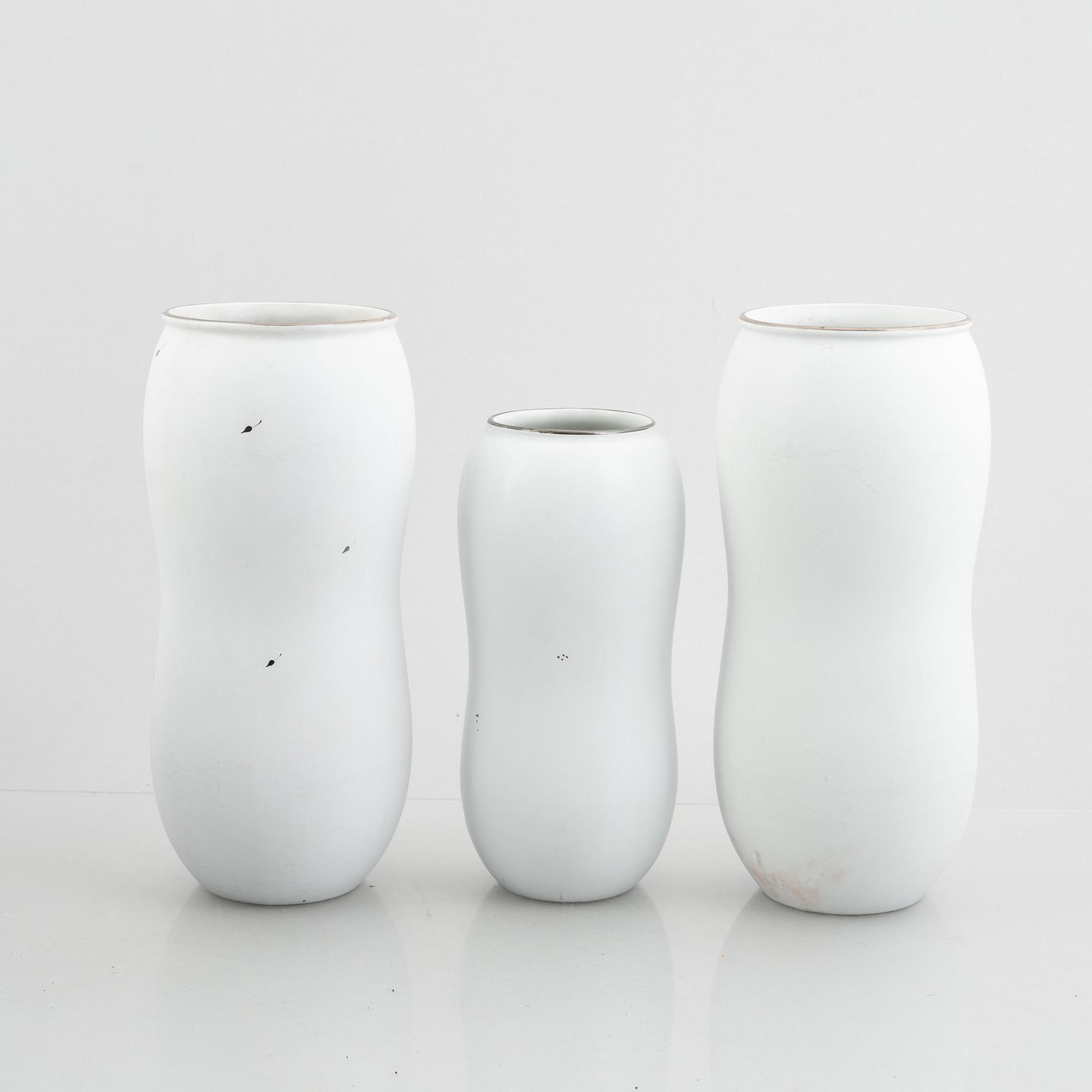Stig Lindberg, three 'Grazia' vases, Gustavsberg, 1946-69.