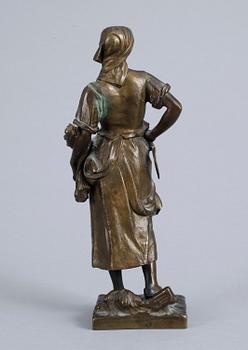 OKÄND KONSTNÄR, brons, bär signatur, 1800/1900-tal.