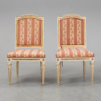 A PAIR OF LATE GUSTAVIAN ARMCHAIRS BY JOHAN LINDGREN (1770-1800) Stockholm.