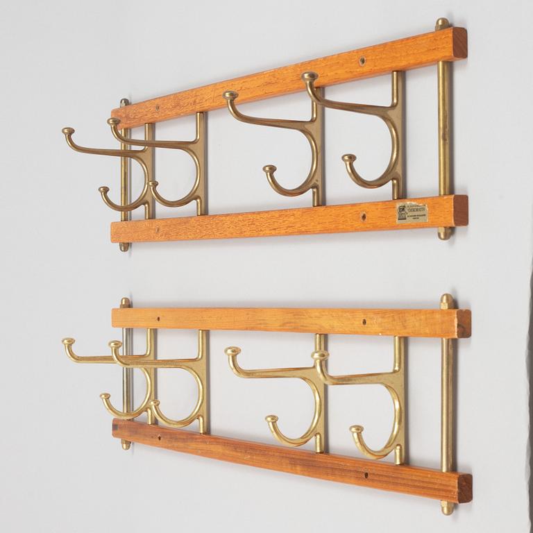 A pair of 'Dekorativ' coat hangers, Skoglunds metallgjuteri, Anderstorp, 1950's/60's.