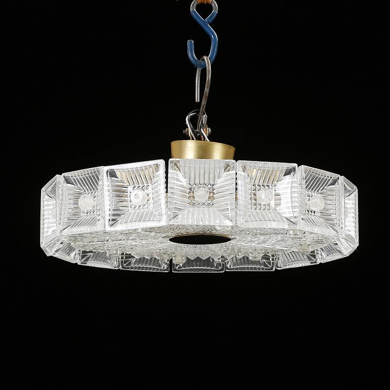 TAKLAMPA, Modell nr 2200/311, Carl Fagerlund, Orrefors, 1900-talets andra hälft. Höjd ca 20 cm.