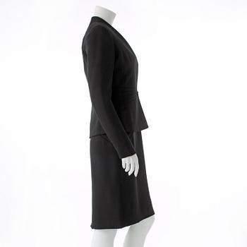 RALPH LAUREN, a two-piece black dress consisting of jacket and dress.