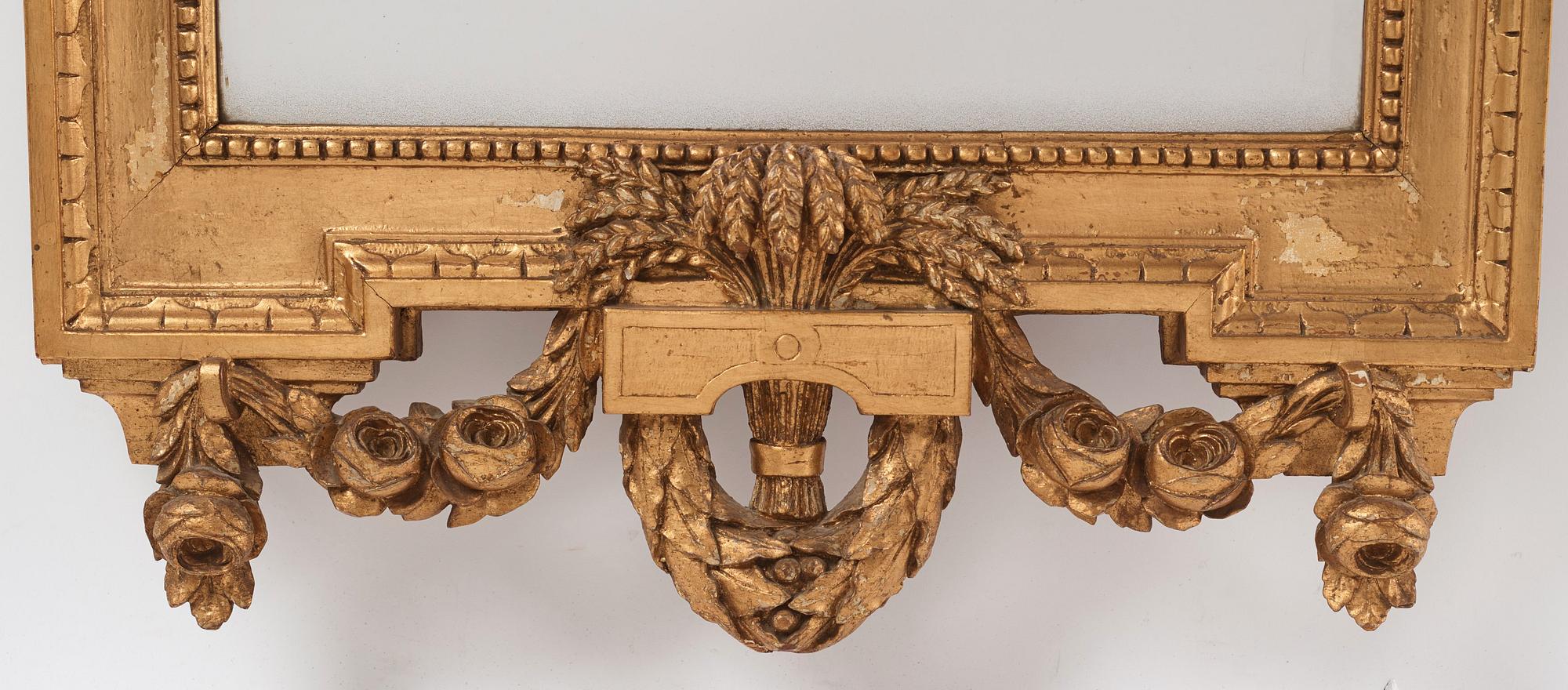 A Gustavian giltwood mirror by J. Åkerblad (master in Stockholm 1758-99),