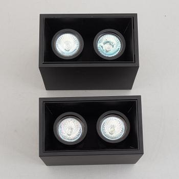 Flos, ceiling lamps, a pair, "Compass Box small 2L".