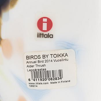 Oiva Toikka, annual glass bird, signed O. Toikka Nuutajärvi 2014.