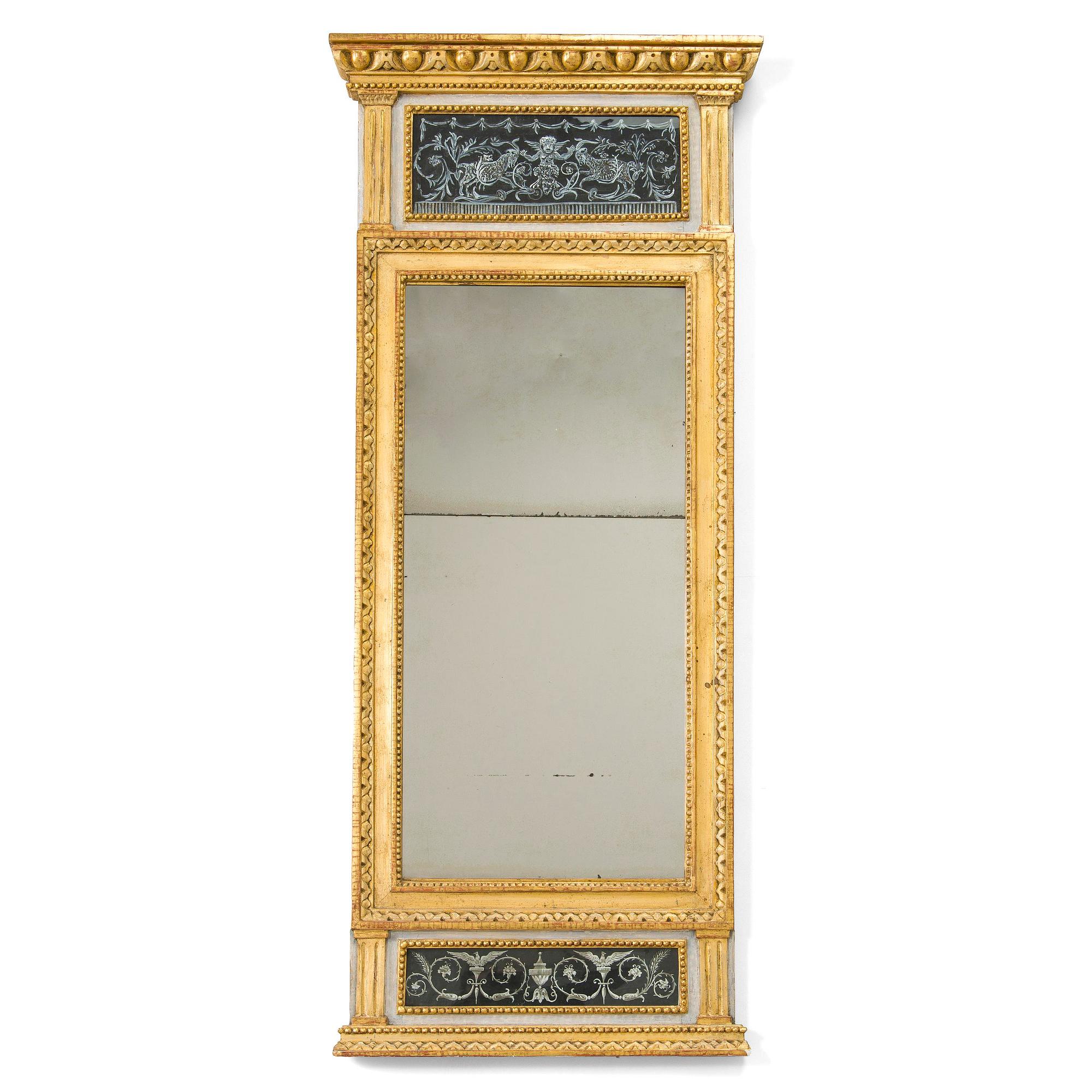 A mirror by Fredric Johan Foeder or Fjäder, (Master in Turku 1782-1832). Signed F.J.F and hallmarked in Turku.