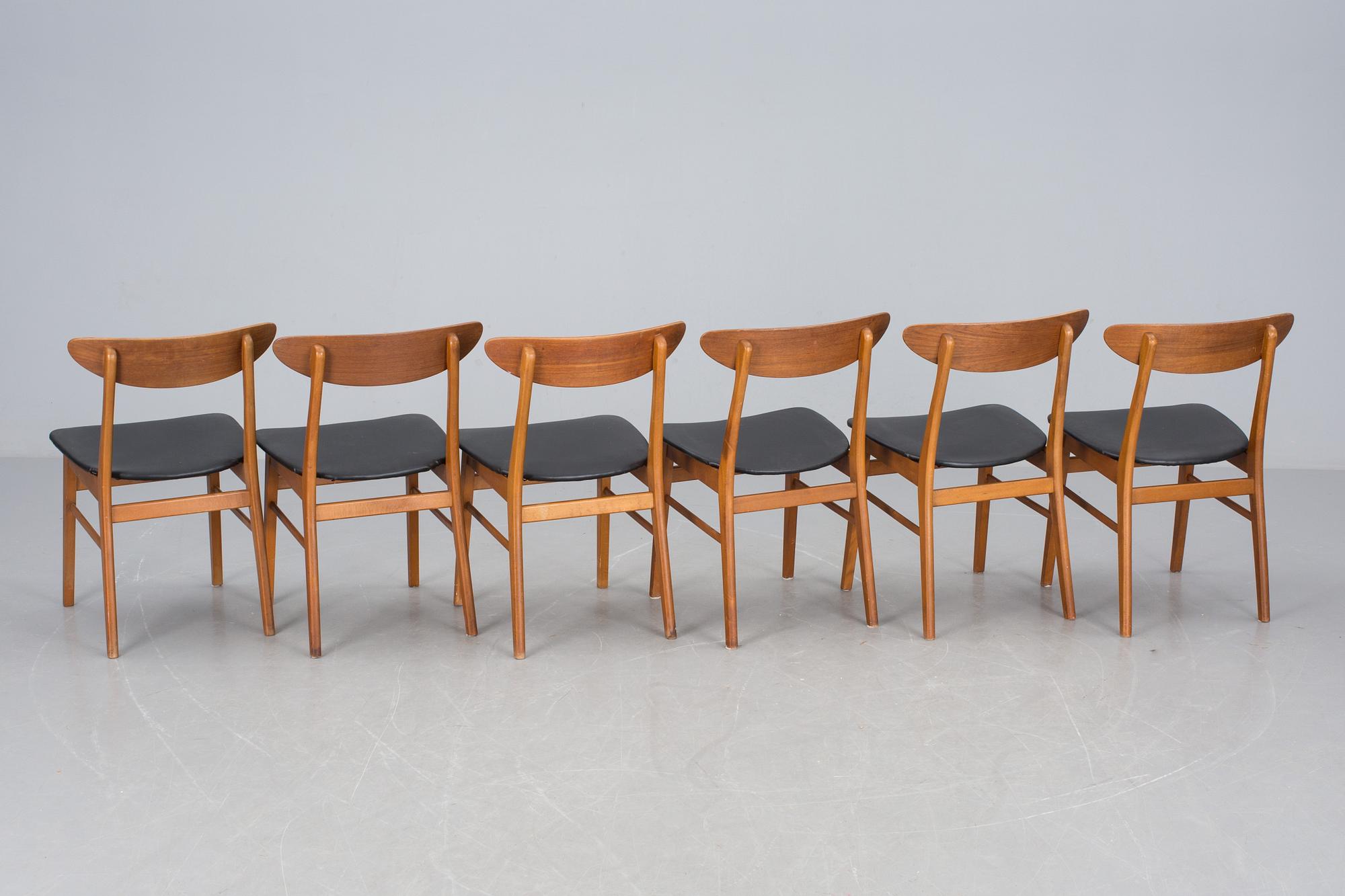 STOLAR, 6 st, Fastrup Möbelfabrik, 1900-talets andra hälft.