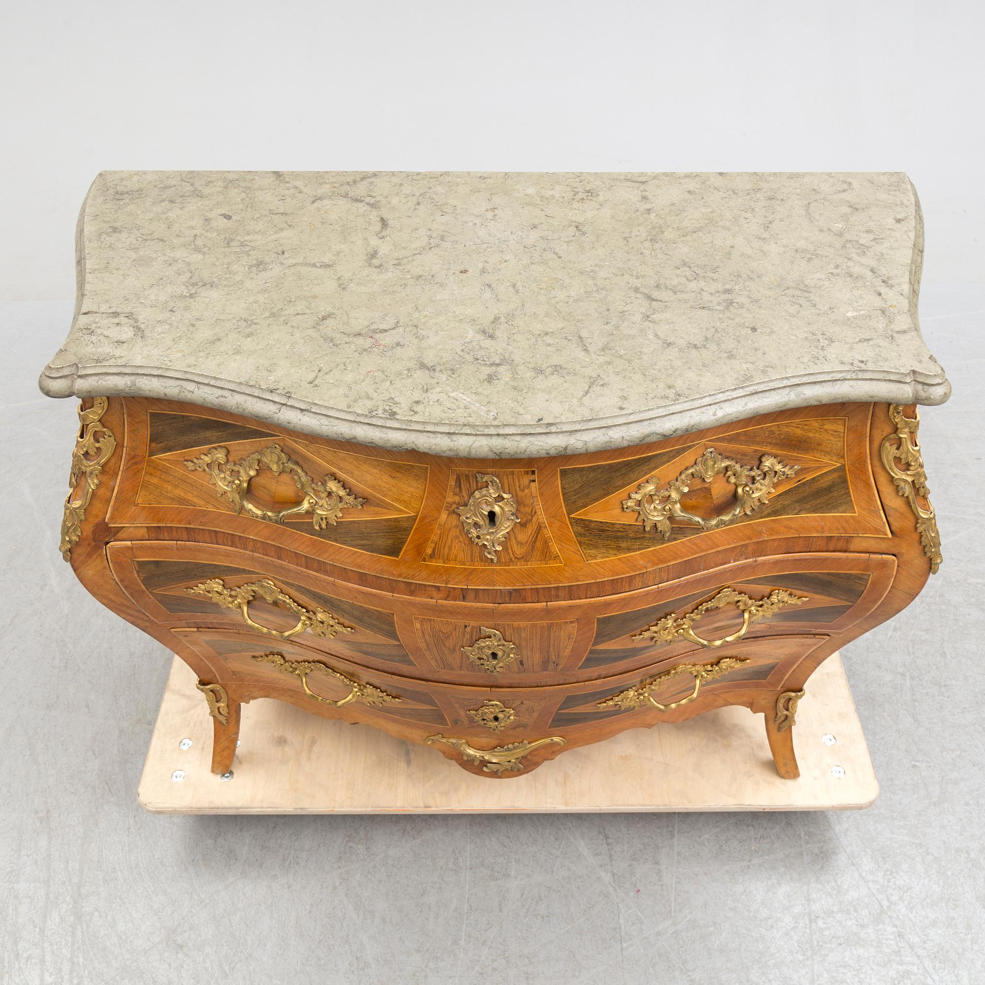 A Swedish Rococo 18th century commode by Gustaf Foltiern (master in Stockholm 1771-1804).