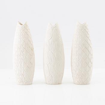 Gunnar Nylund, vases 3 pcs. Likely Nymölle 1950s/60s. Denmark.