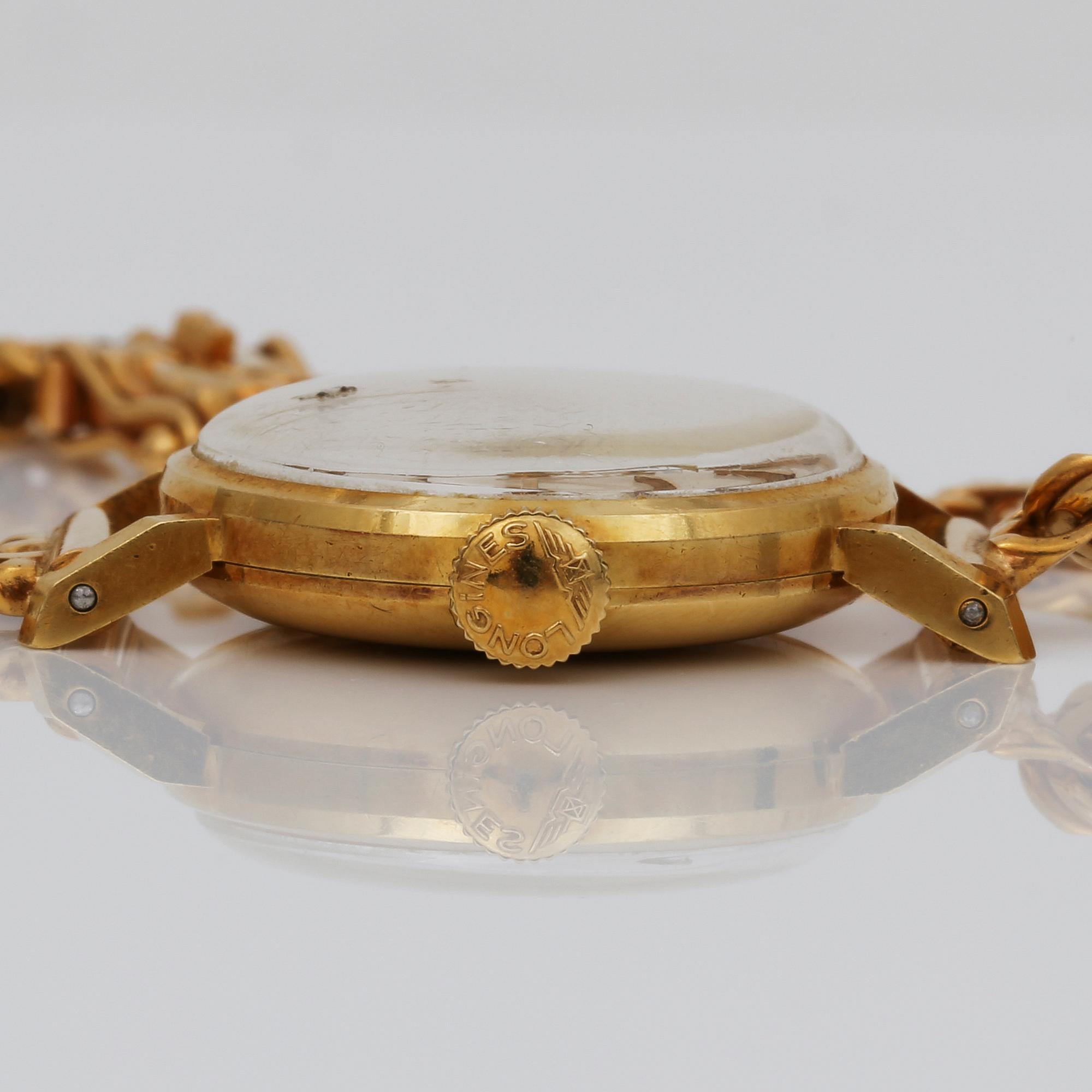 ARMBANDSUR, manuell, 18k guld, Longines, vikt ca 21g.