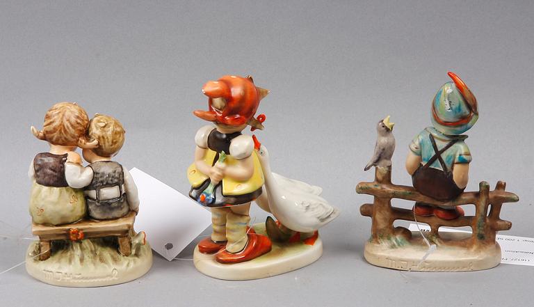 FIGURINER 3 st, keramik, Hummel.