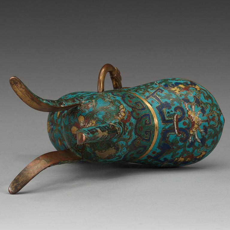 OFFERKÄRL, cloisonné. Qing dynastin (1644-1912).