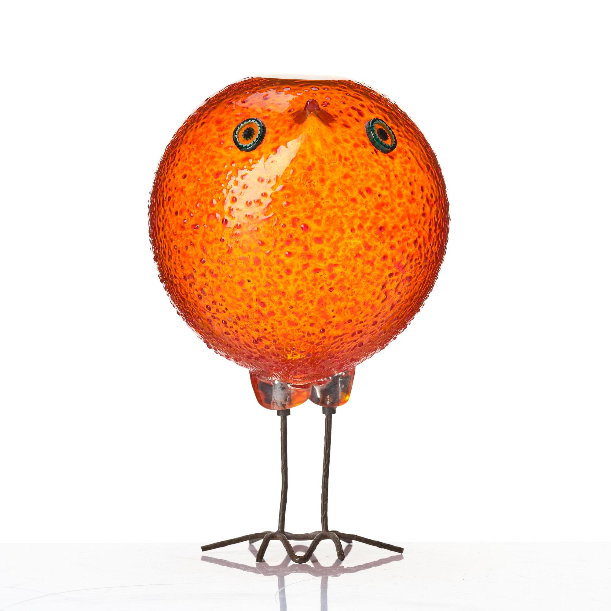 Alessandro Pianon, a "Pulcino" glass sculpture of a bird, Vistosi, Italy, 1960s.