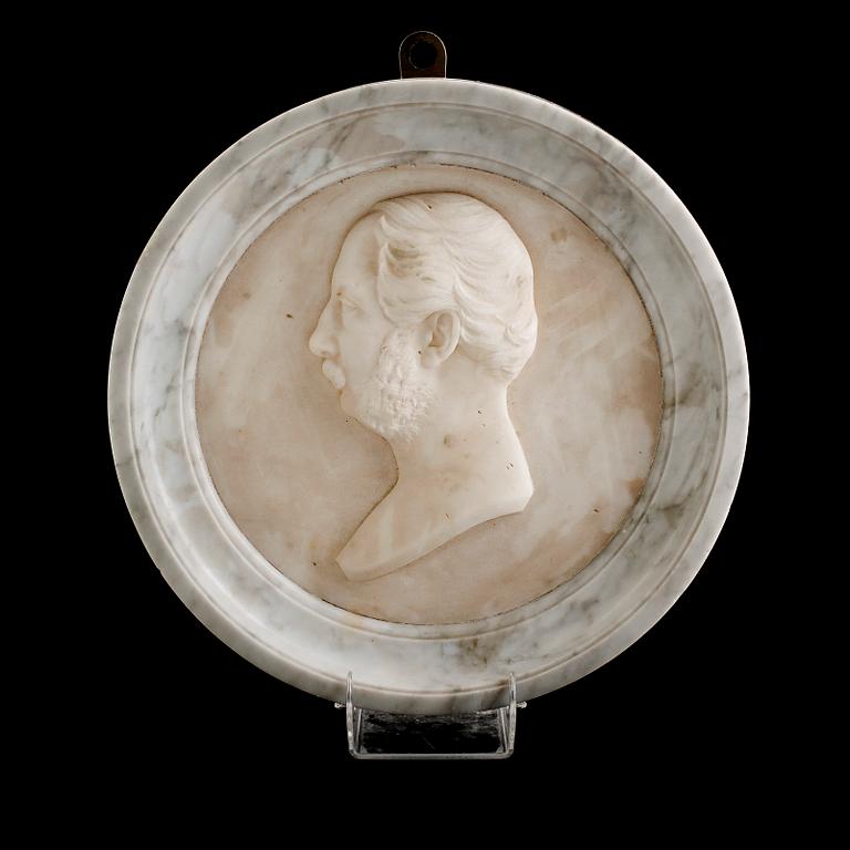 VÄGGRELIEF, marmor och alabaster, märkt L Najoli, Roma 1864.