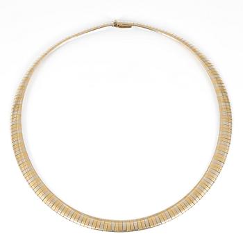 COLLIER, trefärgade 18K guld, Italien. Total vikt ca 56 g.