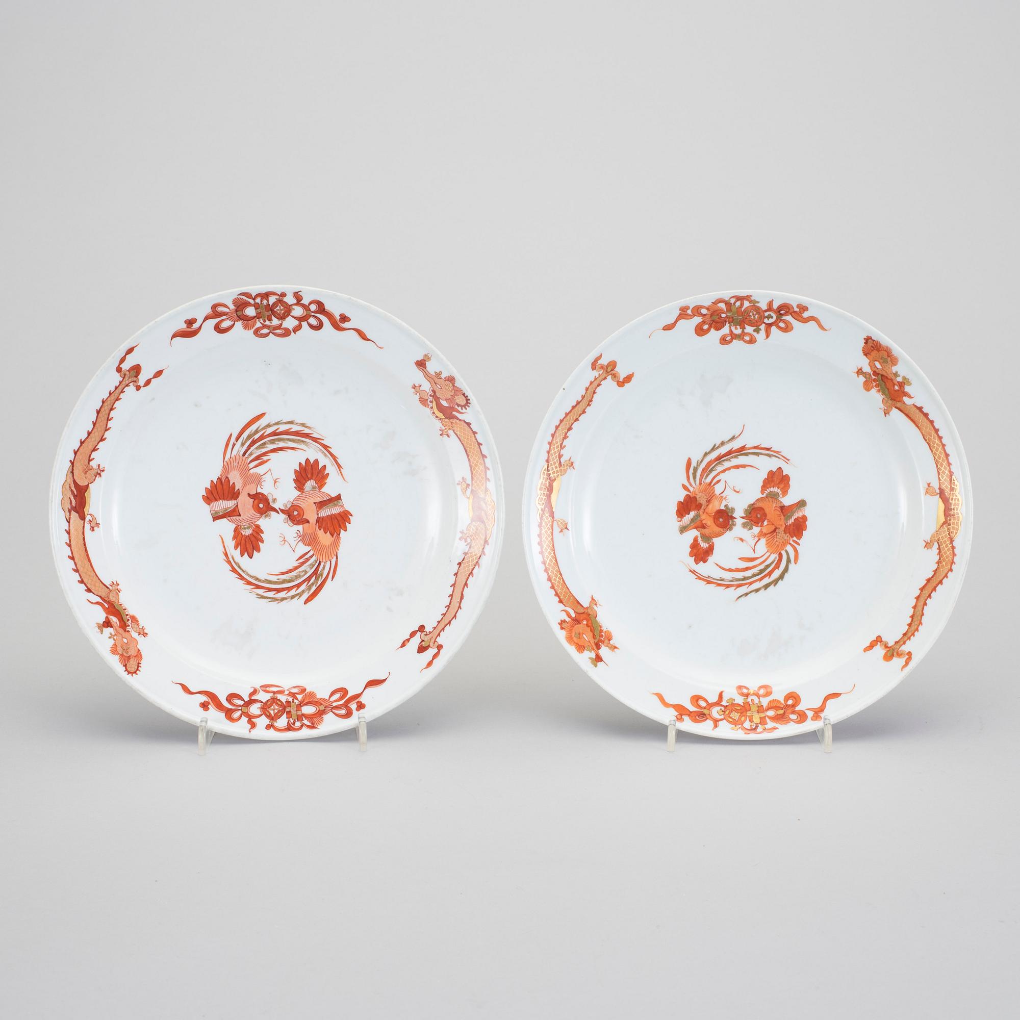 TALLRIKAR 2 st, porslin, Meissen. Marcolini perioden 1774-1813.