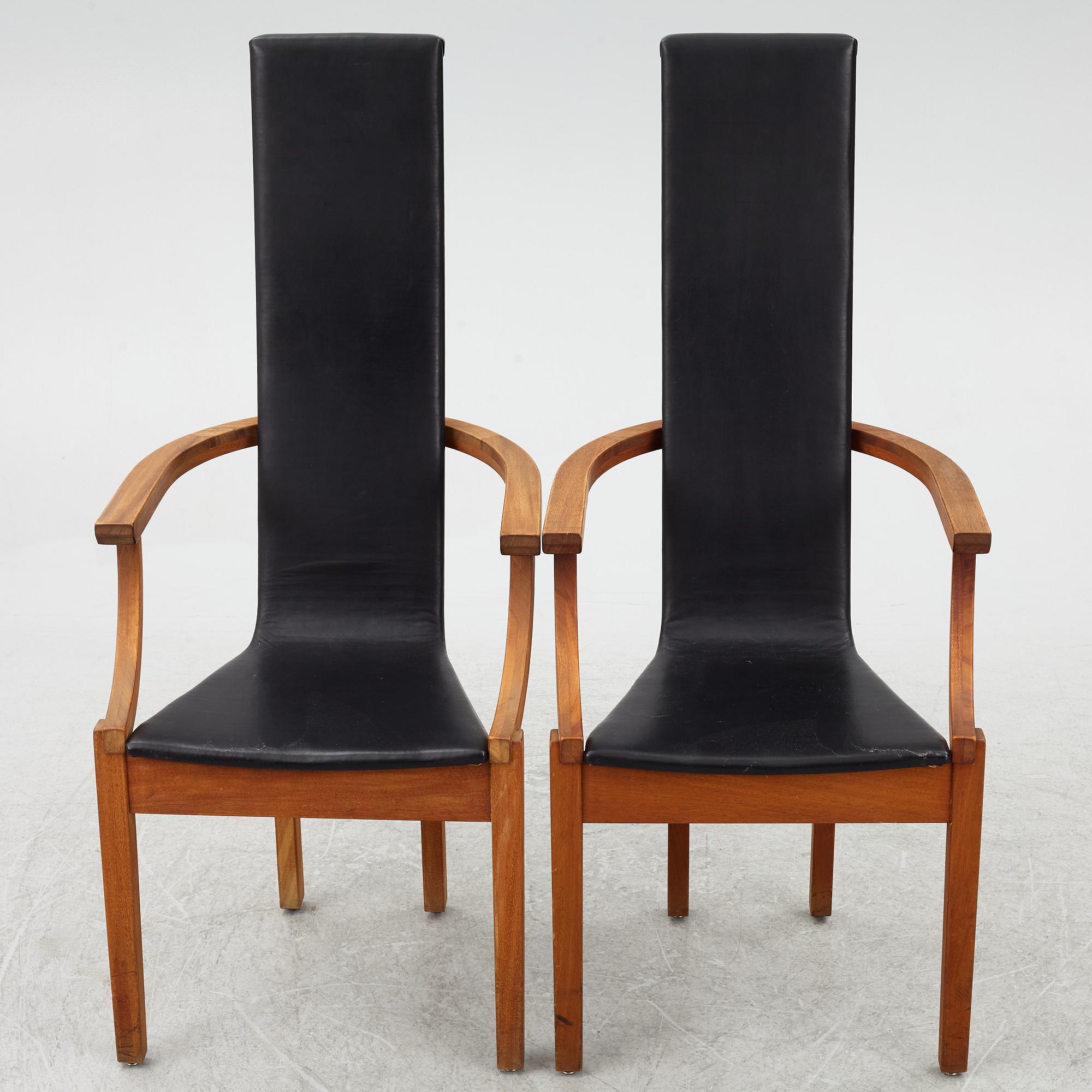Leo Johansson,  a pair of 'Diabas' armchairs, Eje Ström AB, circa 2000.
