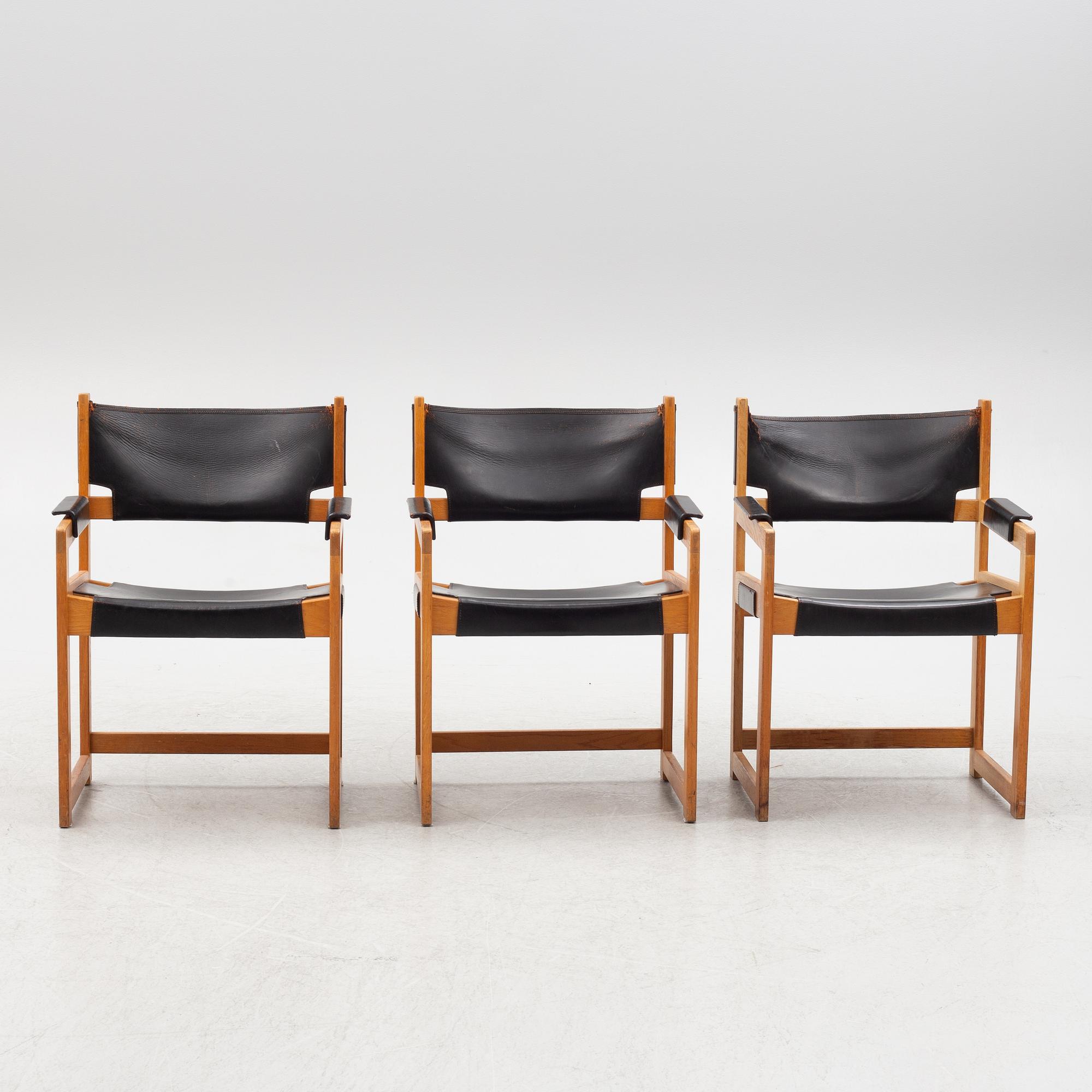 Sven Kai-Larsen, three armchairs, Rälta snickeri, 1960s.