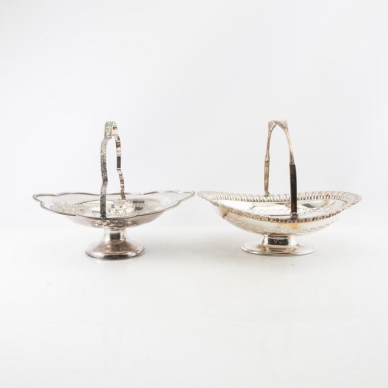 Bread baskets, 2 pieces, silver-plated, early 20th century.