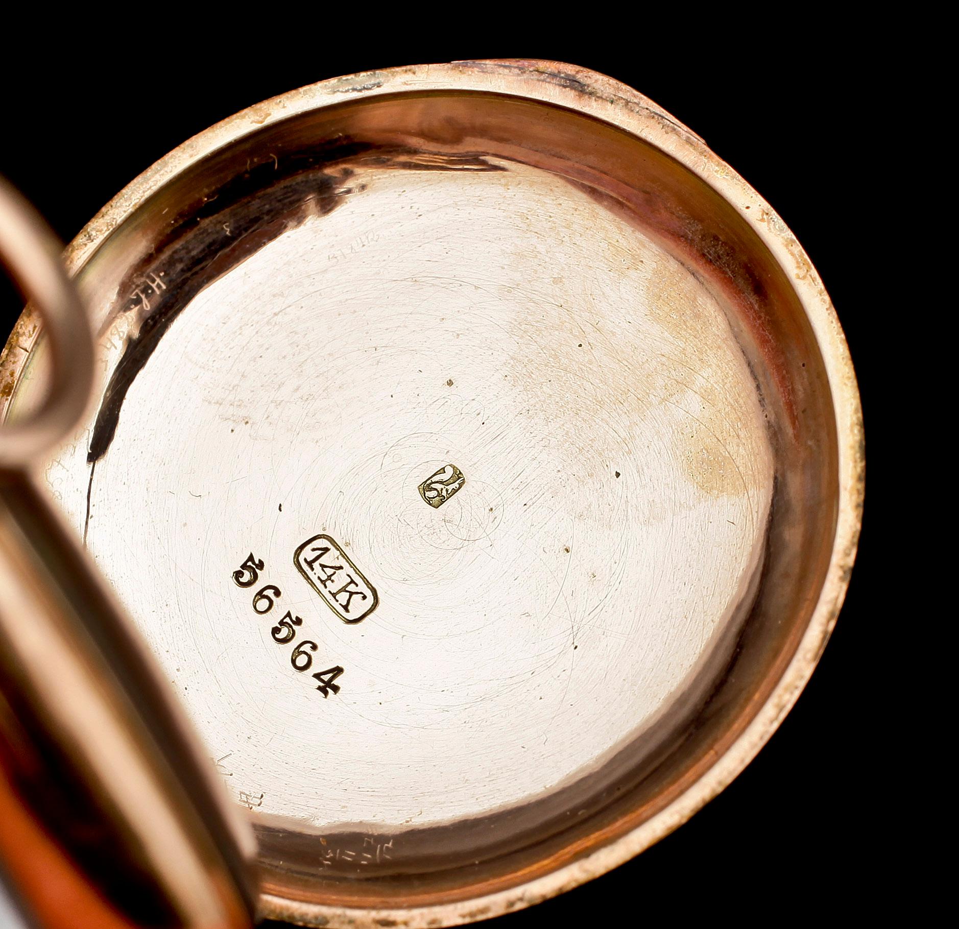 DAMFICKUR, 2 st, guld 14K resp silver, tidigt 1900-tal.