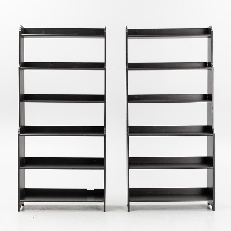 A pair of 'Leksvik' bookcases, IKEA, Sweden.
