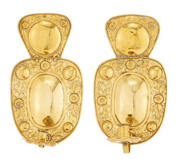 481. A pair of Swedish 18th century brass one-light wall sconces.