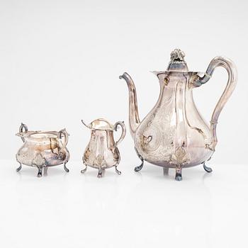 A three-piece silver coffee set, Kultakeskus, Hämeenlinna 1970.