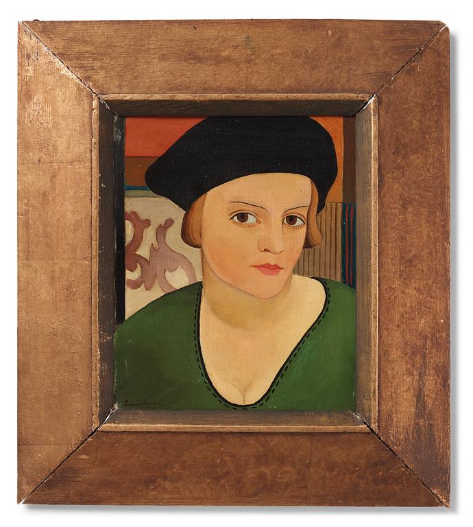 Lasse Johnson, Girl portrait with beret.