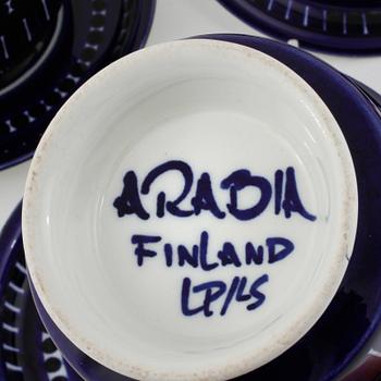 KOPPAR MED FAT, 4 st, "Valencia", Ulla Procopé, Arabia, 1900-talets andra hälft.