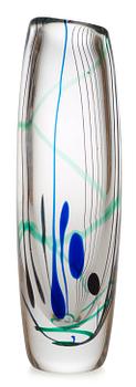 A Vicke Lindstrand 'Abstracta' glass vase, Kosta 1950's.