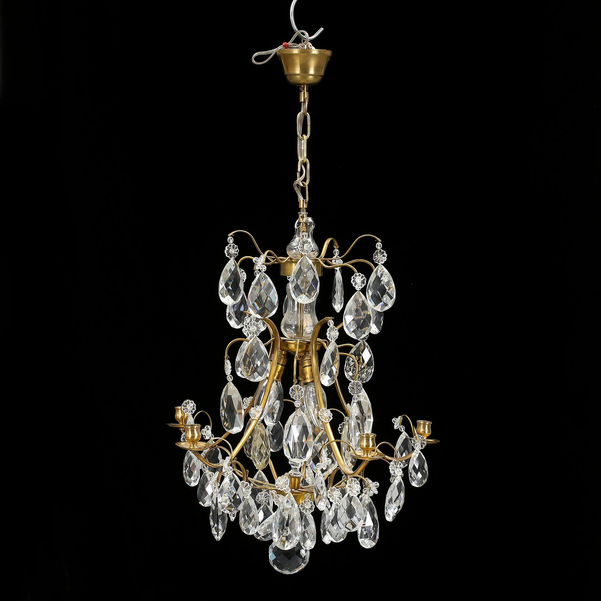 LJUSKRONA, rokokostil, 1900-tal. Höjd ca 60 cm.