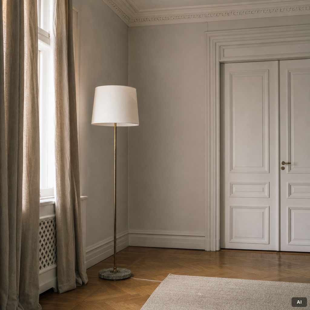 A floor lamp, mid-20th century.
