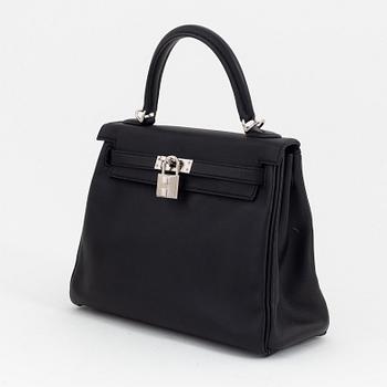 Hermès, a black Swift leather 'Kelly 25', 2018.