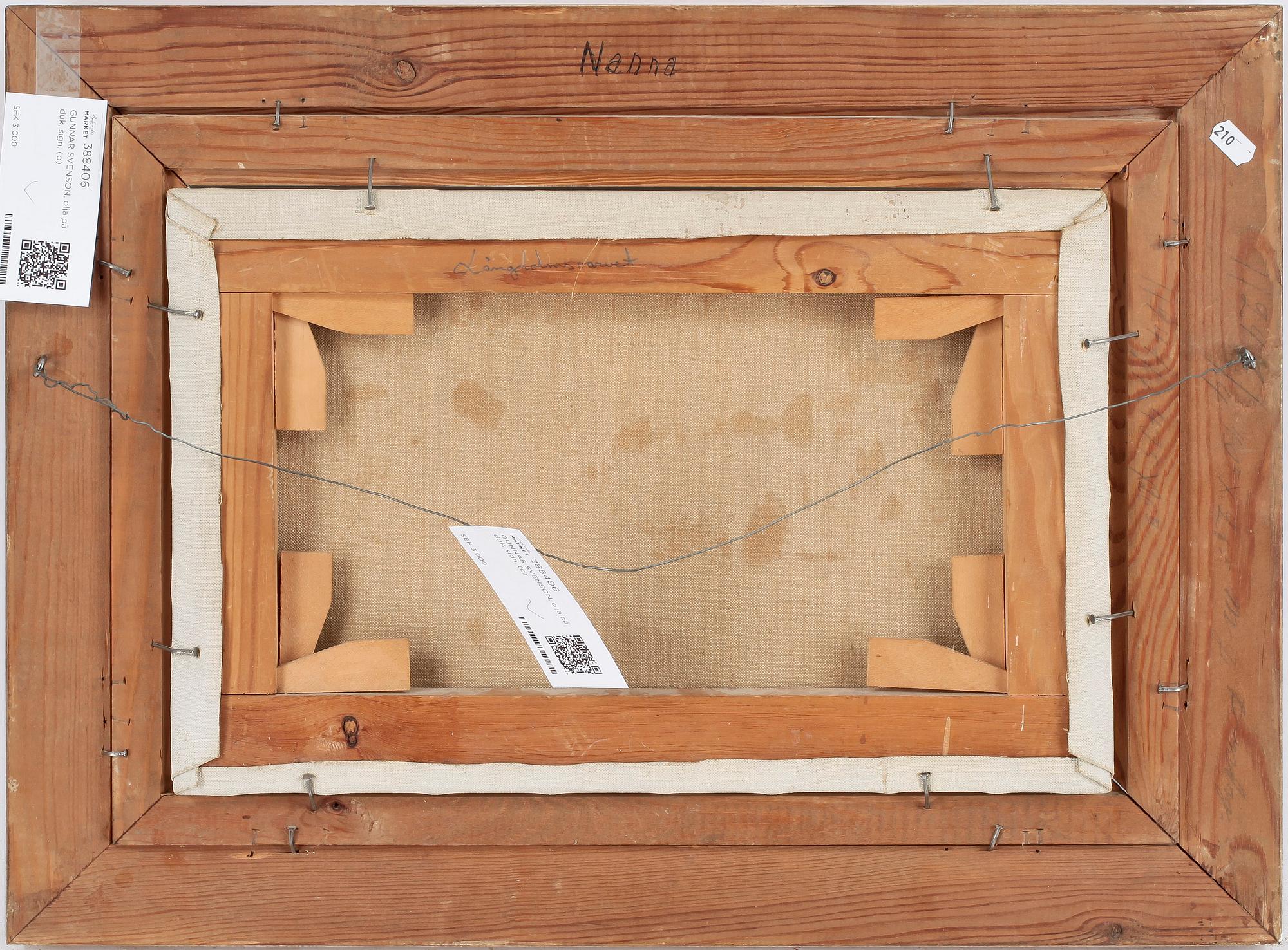 GUNNAR SVENSON, olja på duk, sign.