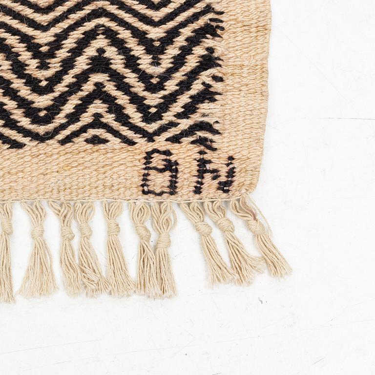 Barbro Nilsson, a flat weave 'Rosengång med brun rand", 215 x 127 cm. Signed AB MMF BN.