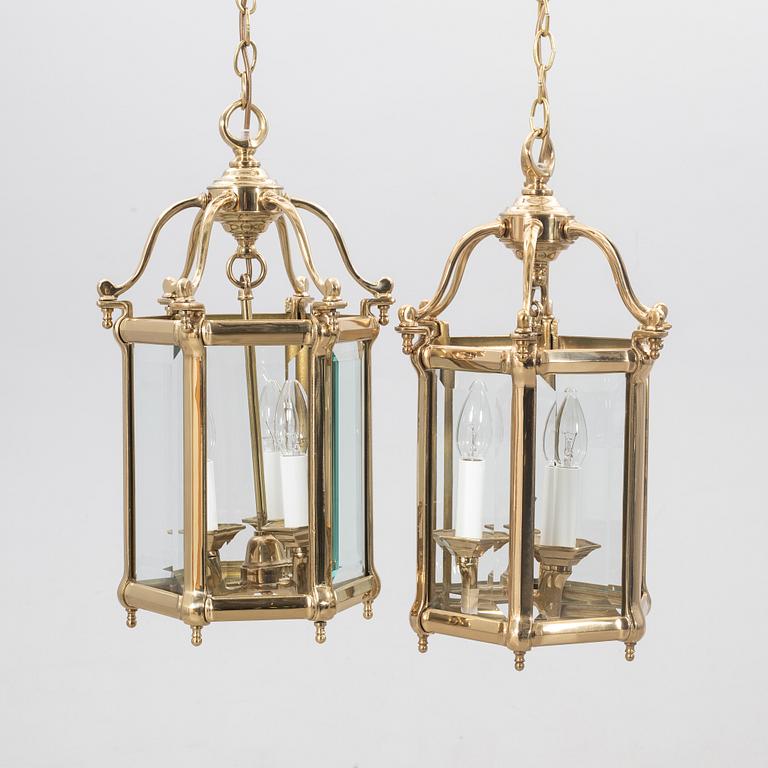 Ceiling lamps, a pair, England, second half of the 20th century.