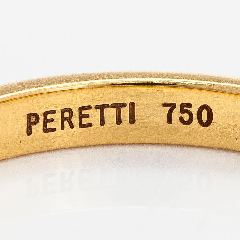 Tiffany & Co, Elsa Peretti, an 18K gold ring, with a small diamond.