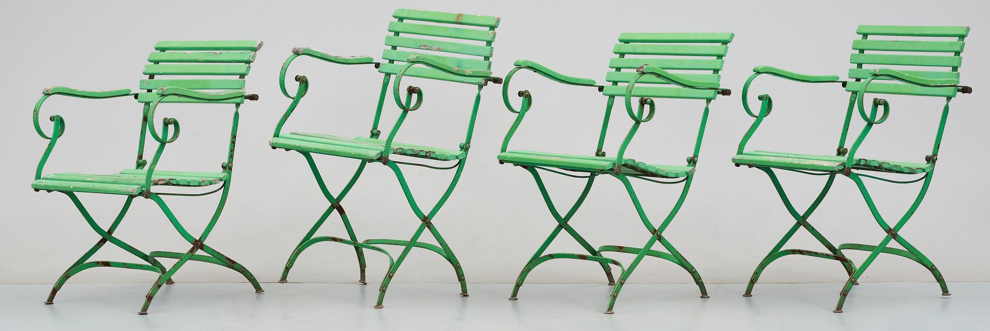 TRÄDGÅRDSMÖBLER, 5 delar, 1900-talets början.