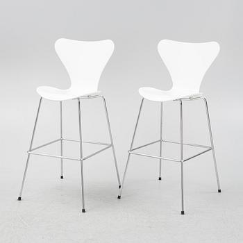 Arne Jacobsen, barstolar, 6 st, "Sjuan", Fritz Hansen, Danmark.