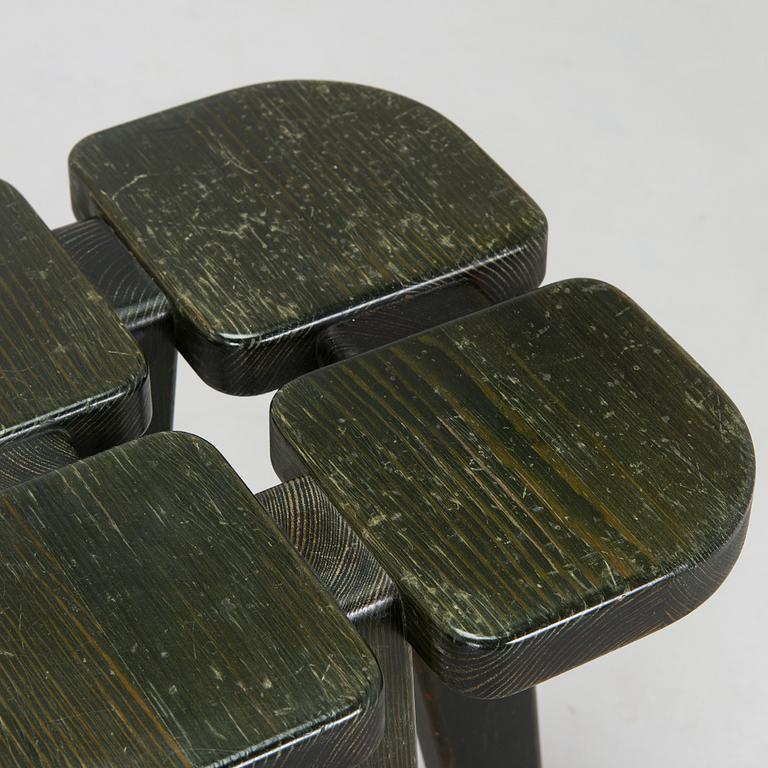 Rauni Peippo, a pair of stools "Apila" (Four-leaf clover) for Oy Stockmann Ab, Keravan Puusepäntehdas, Finland.