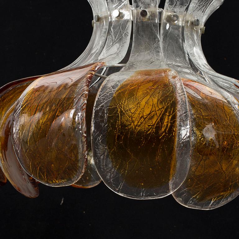 A l1960's CEILING LAMP, problably by Carlo Nason, Mazzega, Murano, Italy.