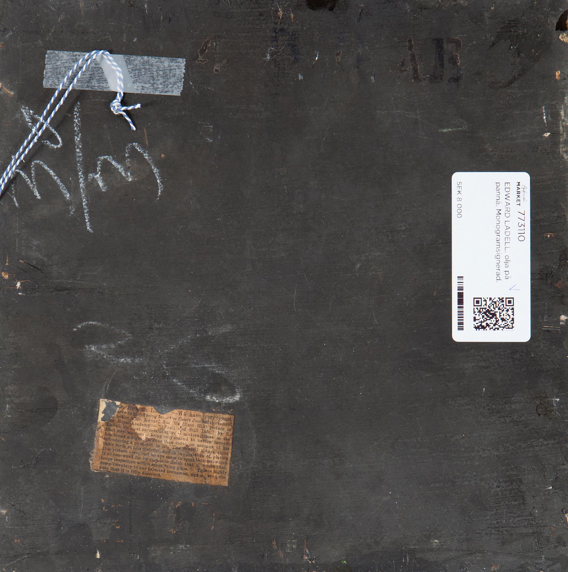 EDWARD LADELL, oil on panel. Signed in ligature.